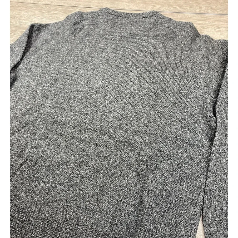 J Crew Mens 100% Lambswool Pullover Sweater Dark Grey Size‎ Medium *read*